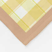 Couverture Polaire Tartan plaid reindeer snowman yellow beige name (Coin)