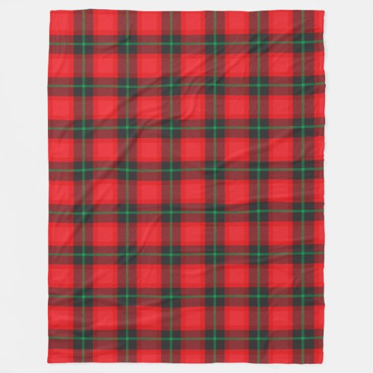 Couverture Polaire Tartan plaid rouge noir Motif traditionnel (Devant)
