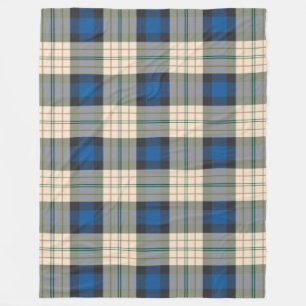 Couverture Polaire Tartan plaids motif - beige bleu traditionnel