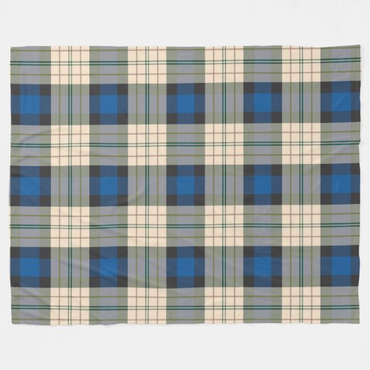 Couverture Polaire Tartan plaids motif - beige bleu traditionnel (Devant (Horizontal))