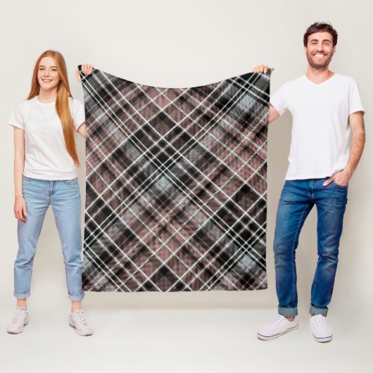 Couverture Polaire Tartan plat classique (En situation)