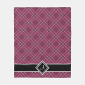 Couverture Polaire Tartan rose de monogramme (Devant)