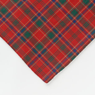 Couverture Polaire Tartan rouge de clan de Munro, bleu et vert