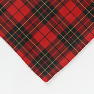 Couverture Polaire Tartan rouge et noir de clan de Brodie