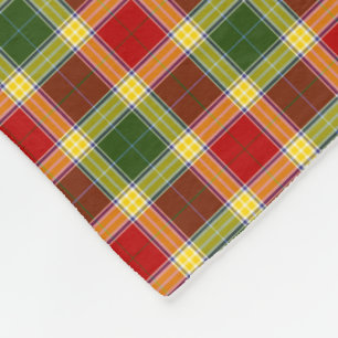 Couverture Polaire Tartan rouge, jaune et vert de clan de Gibbs