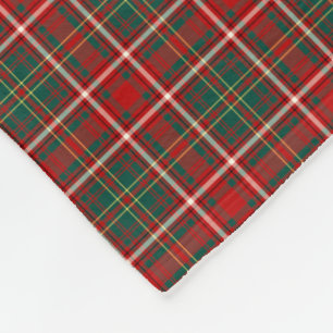 Couverture Polaire Tartan rouge, vert, et blanc de clan de foin