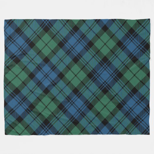 Couverture Polaire Tartan rustique bleu vert Campbell Tartan (Devant (Horizontal))