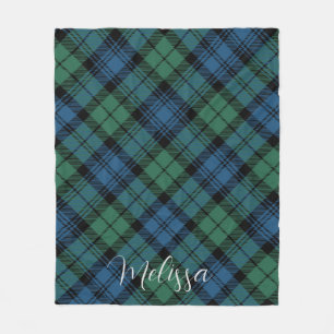 Couverture Polaire Tartan rustique bleu vert Campbell Tartan
