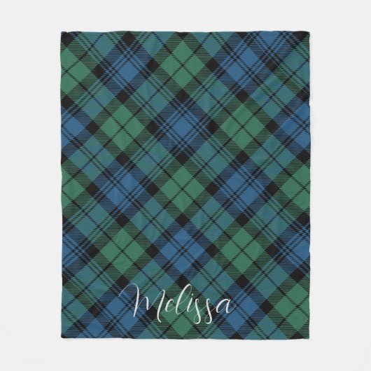 Couverture Polaire Tartan rustique bleu vert Campbell Tartan (Devant)