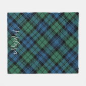 Couverture Polaire Tartan rustique bleu vert Campbell Tartan (Devant (Horizontal))