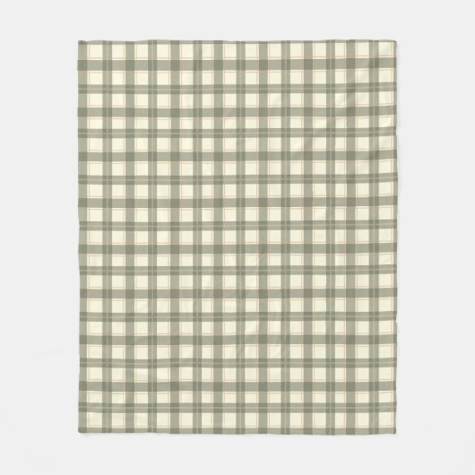 Couverture Polaire Tartan Sage Classique (Devant)