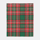 Couverture Polaire Tartan traditionnel : motif plaid rouge-vert. (Devant)