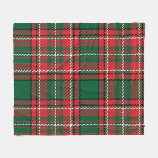 Couverture Polaire Tartan traditionnel : motif plaid rouge-vert. (Devant (Horizontal))