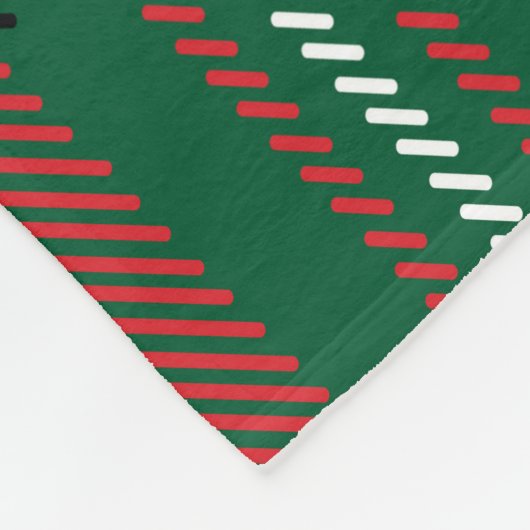Couverture Polaire Tartan traditionnel : motif plaid rouge-vert. (Coin)