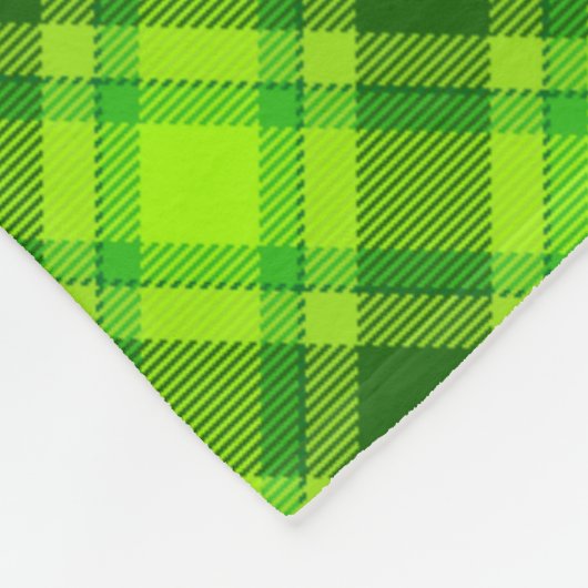 Couverture Polaire Tartan vert À damiers Motif plaid-57578 (Coin)
