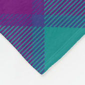 Couverture Polaire Tartan vert de mer, violet et bleu (Coin)
