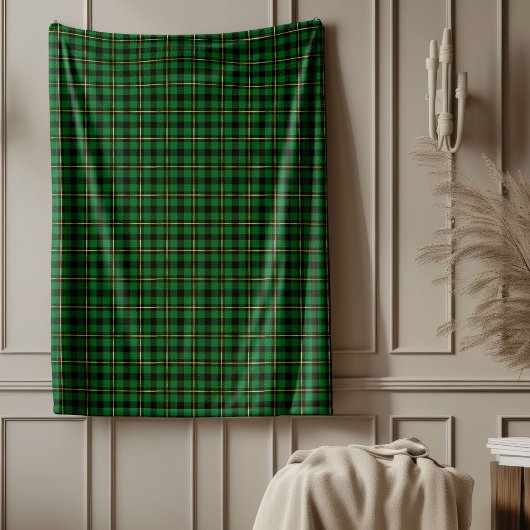 Couverture Polaire Tartan vert de Noël classique Plaid