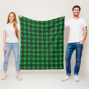 Couverture Polaire Tartan vert écossais