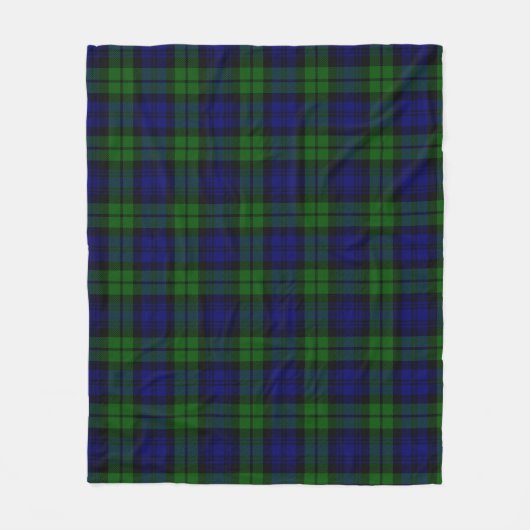 Couverture Polaire Tartan vert et marine (Devant)