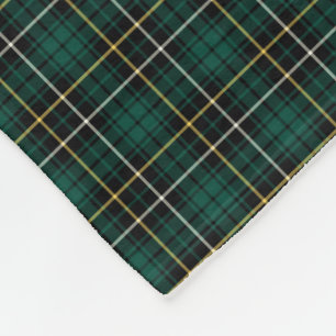 Couverture Polaire Tartan vert et noir de clan de MacAlpine