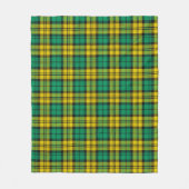 Couverture Polaire Tartan vert Jaune Plaid Design Motif (Devant)