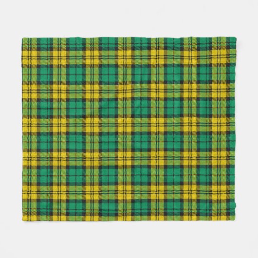 Couverture Polaire Tartan vert Jaune Plaid Design Motif (Devant (Horizontal))
