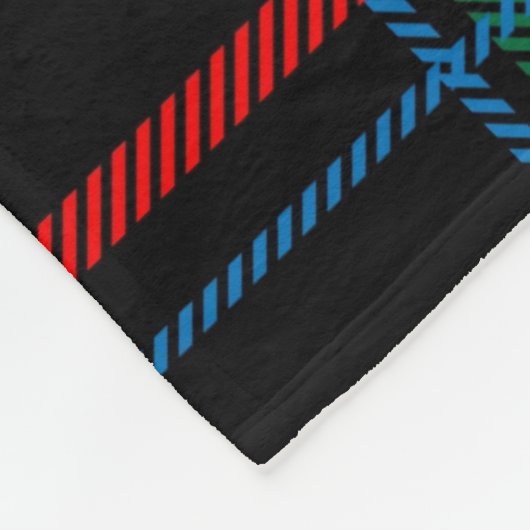 Couverture Polaire Tartan vert Plaid & Pine Blanc Silhouette (Coin)