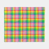 Couverture Polaire Tartan vert rose (Devant (Horizontal))