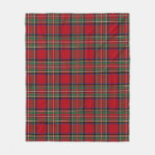 Couverture Polaire Tartan vert rouge rustique (Devant)
