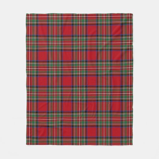 Couverture Polaire Tartan vert rouge rustique (Devant)