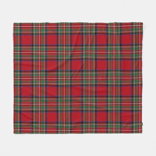 Couverture Polaire Tartan vert rouge rustique (Devant (Horizontal))