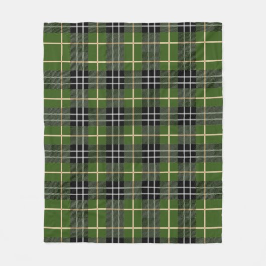 Couverture Polaire Tartan vert rustique classique (Devant)