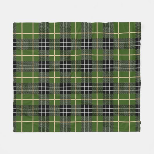 Couverture Polaire Tartan vert rustique classique (Devant (Horizontal))