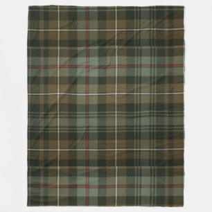 Couverture Polaire Tartan vert terre et Brown