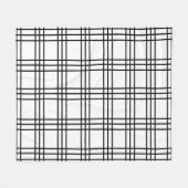 Couverture Polaire Tartan vintage plaqué noir et blanc (Devant (Horizontal))