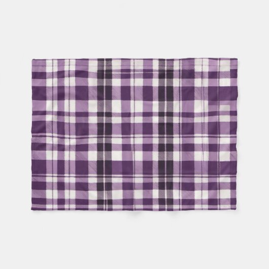 Couverture Polaire Tartan violet et blanc (Devant (Horizontal))