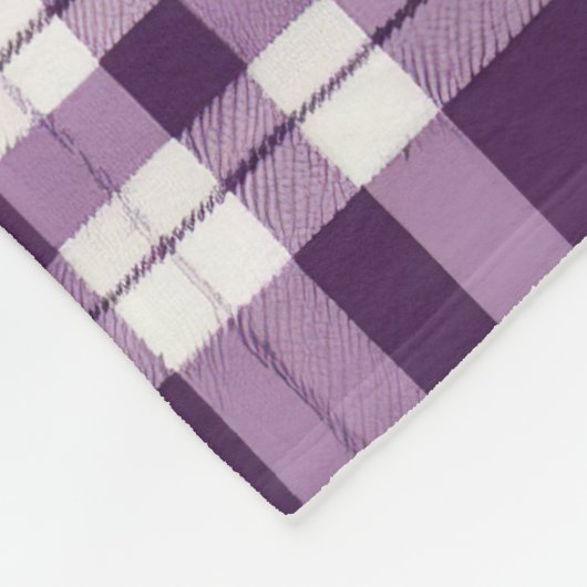 Couverture Polaire Tartan violet et blanc (Coin)