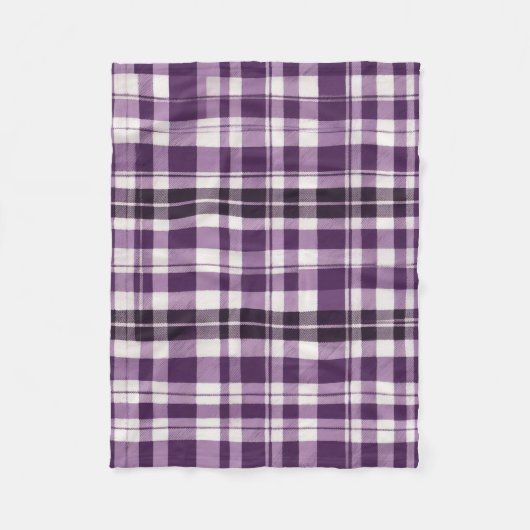 Couverture Polaire Tartan violet et blanc (Devant)