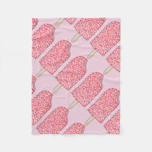 Couverture Polaire Tarte aux fraises Pink Ice Cream Popsicle (Devant)