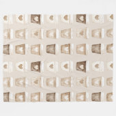 Couverture Polaire Tasses cœur café crème (Devant (Horizontal))
