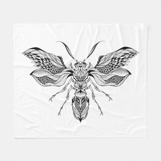 Couverture Polaire Tatouage d'Abeille-Guêpe (Devant (Horizontal))