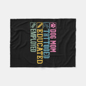 Couverture Polaire Tatouage de maman de chien instruit Employé Amateu (Devant (Horizontal))