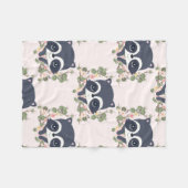 Couverture Polaire Tatouage de Panda And Flower (Devant (Horizontal))