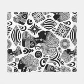 Couverture Polaire Tatouage Tribal Portrait de Fille Africaine (Devant (Horizontal))