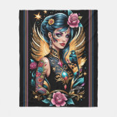 Couverture Polaire Tatouages Et Roses 2 (Devant)