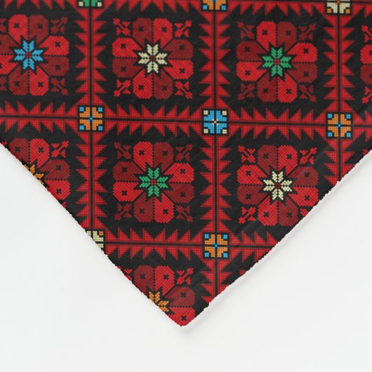 Couverture Polaire Tatreez Arab Thobe Henna Motif d'oeuvres d'art (Coin)