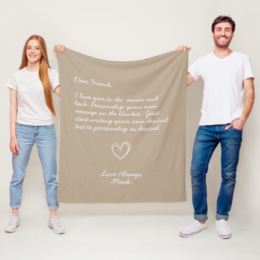 Couverture Polaire Taupe Amis de message personnel manuscrits (En situation)