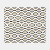 Couverture Polaire Taupe Beige Tan Gris Blanc Noir Vagues d'oignon (Devant (Horizontal))