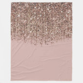 Couverture Polaire Taupe Blush Rose Pâle Bronze Glitter Cascade (Devant)