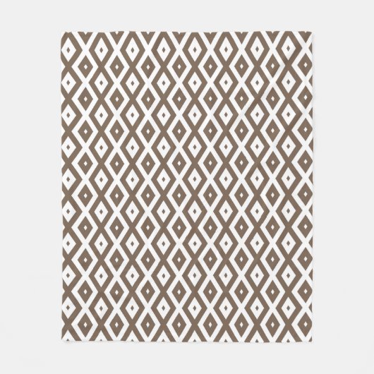 Couverture Polaire Taupe brown and white diamond pattern (Devant)